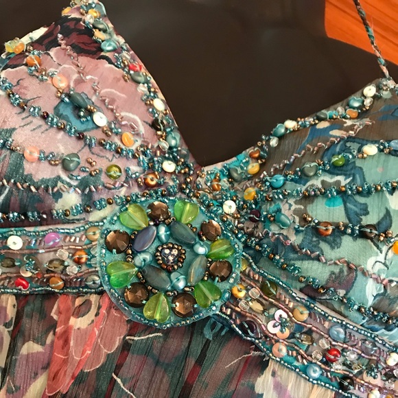 Sue Wong Silk Dress, halter style tie Sz 2 - Picture 7 of 7